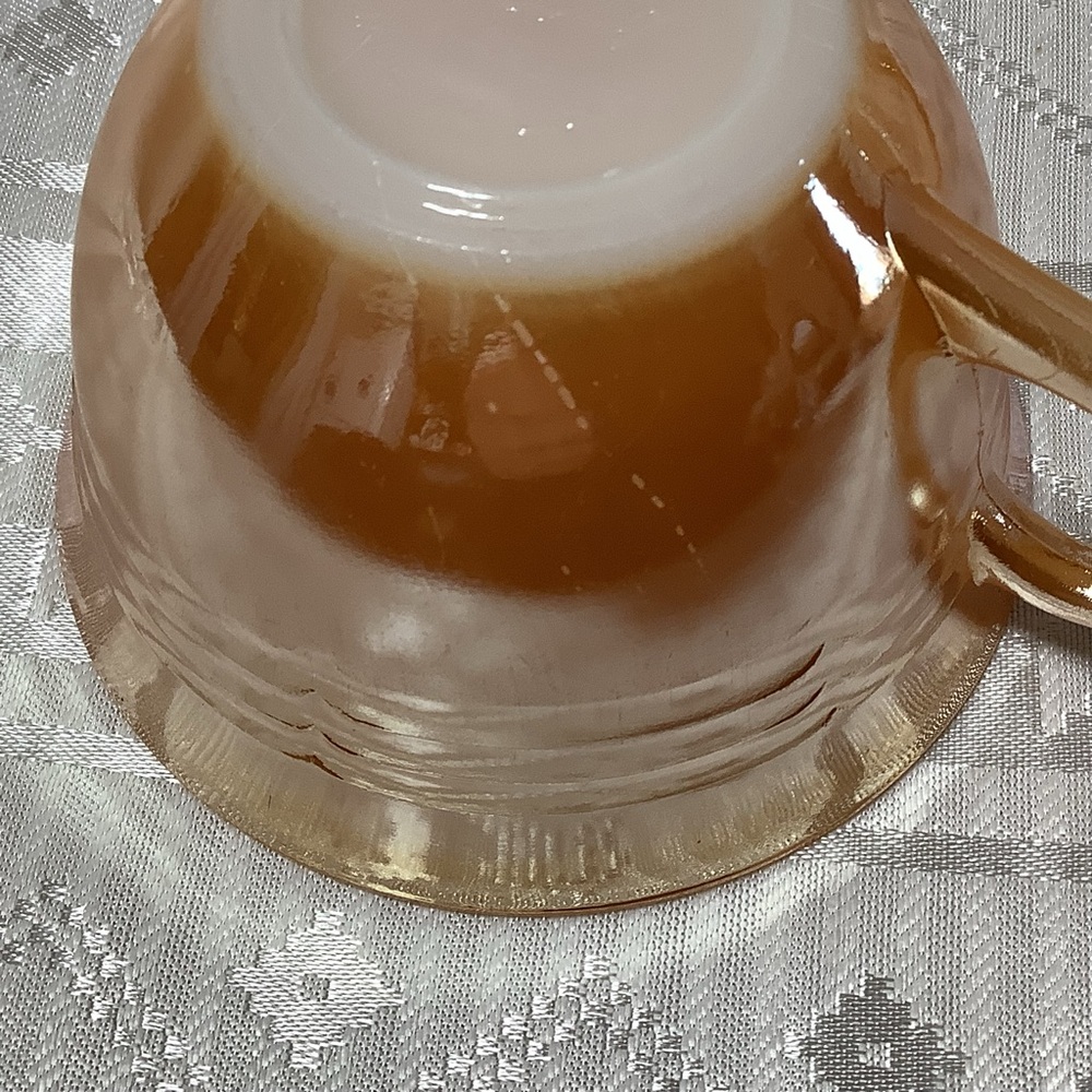 Fire King Cups And Sugar Bowl Peach Vintage 1950 Collectible - Picture 11 of 13